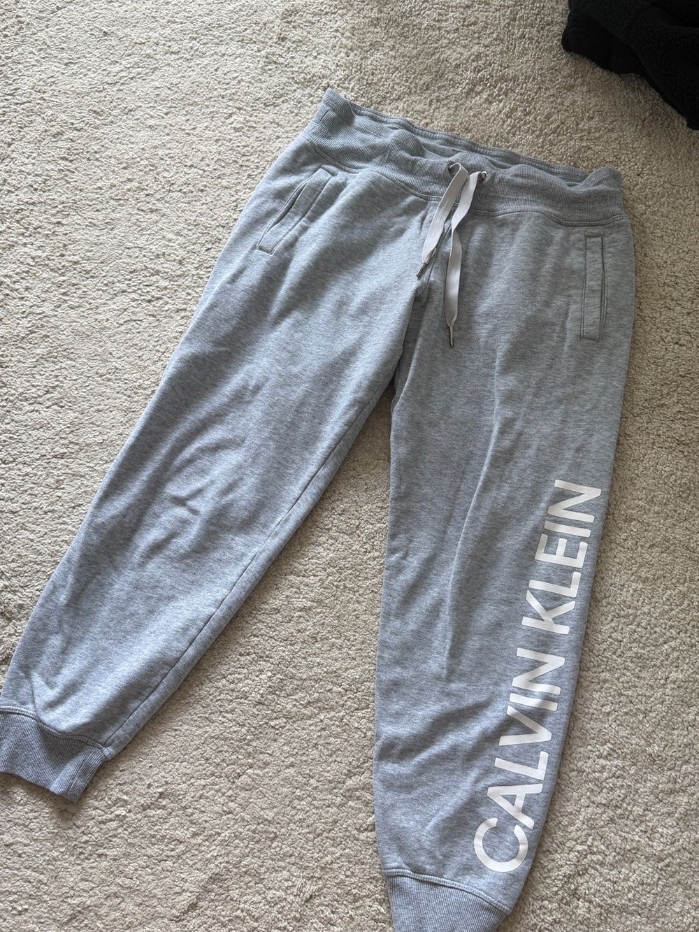 Calvin Klein Light Gray Cozy Fleece Sweatpants